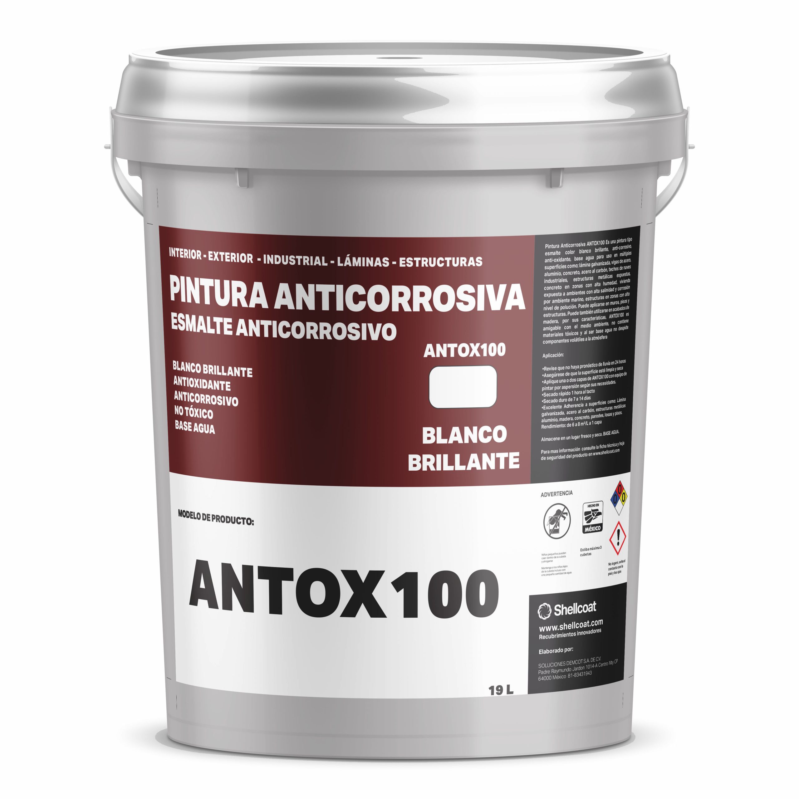 Pintura Anticorrosiva – Blanco – ANTOX100 -19L – Shellcoat